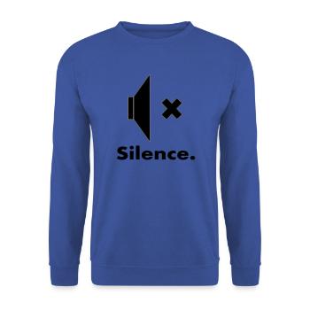 Pssst. Ruhe bitte. - Unisex Pullover - Royalblau - Vorne - Alina (178cm) & Michal (187cm)