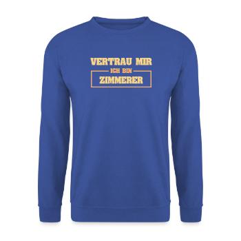 Zimmerer - Unisex Pullover - Royalblau - Vorne - Alina (178cm) & Michal (187cm)