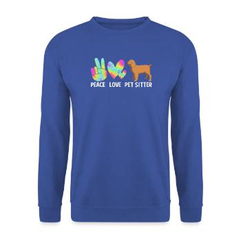 Haustier Sitter Haustiere Babysitter - Unisex Pullover - Royalblau - Vorne - Alina (178cm) & Michal (187cm)