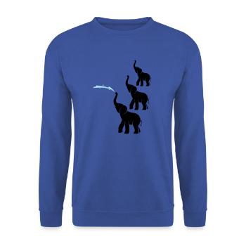 Éléphant Safari Afrique Éléphant Wildnis Cadeau - Sweat-shirt Unisexe - bleu royal - Devant - Alina (178cm) & Michal (187cm)