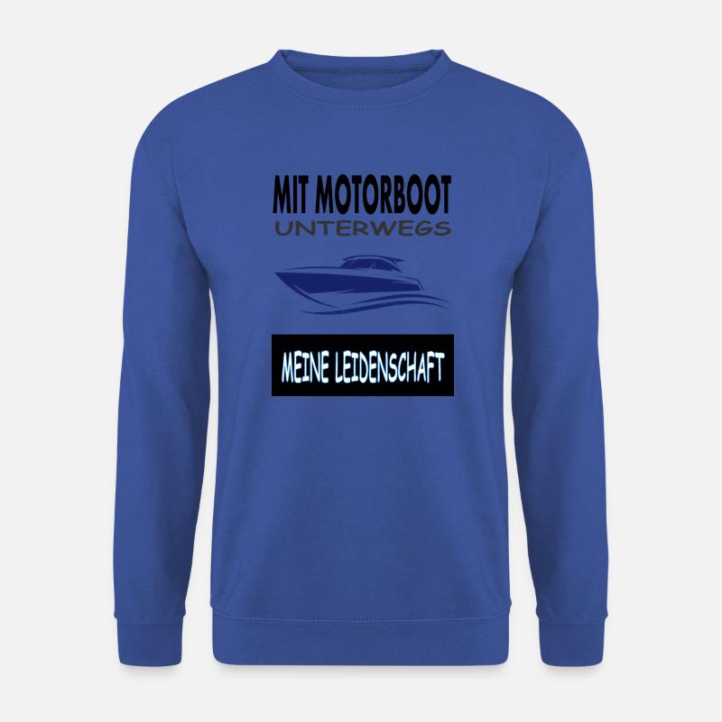 Mit Motorboot unterwegs Wassersport Geschenkidee - Unisex Pullover - Royalblau