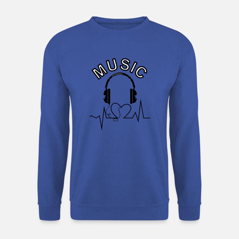 Musik hören Musik Herzschlag Kopfhörer Geschenk - Unisex Pullover - Royalblau