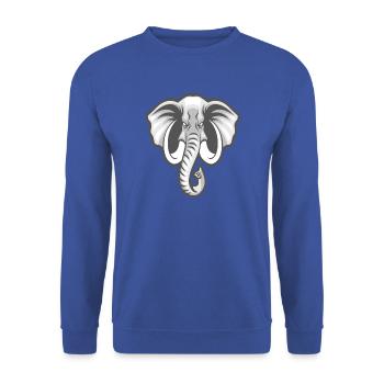 Elefant Safari Elefanten Afrika Wildtiere Geschenk - Unisex Pullover - Royalblau - Vorne - Alina (178cm) & Michal (187cm)