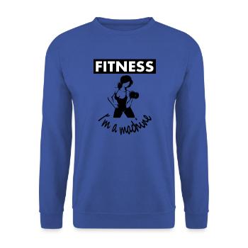 Fitness Fitnessstudio Hantel Gewicht Geschenkidee - Unisex Pullover - Royalblau - Vorne - Alina (178cm) & Michal (187cm)