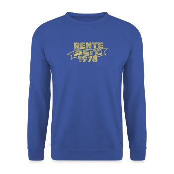 1978 - Unisex Pullover - Royalblau - Vorne - Alina (178cm) & Michal (187cm)