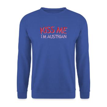 Küss mich, ich bin Österreicher - Unisex Pullover - Royalblau - Vorne - Alina (178cm) & Michal (187cm)