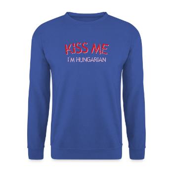 Küss mich, ich bin Ungar - Unisex Pullover - Royalblau - Vorne - Alina (178cm) & Michal (187cm)