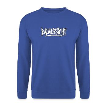 Bauaufsicht Graffiti - Unisex Pullover - Royalblau - Vorne - Alina (178cm) & Michal (187cm)
