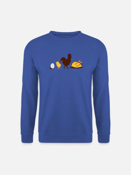 Ei,Küken,Hahn und Hähnchen-Geflügel Evolution - Unisex Pullover - Royalblau