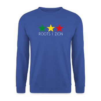 roots i zion - rasta reggae roots stars - Unisex Pullover - Royalblau - Vorne - Alina (178cm) & Michal (187cm)