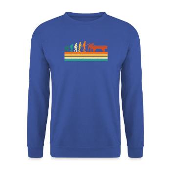 Billard Evolution Queue Sports Fan 8 Ball Humor - Unisex Pullover - Royalblau - Vorne - Alina (178cm) & Michal (187cm)