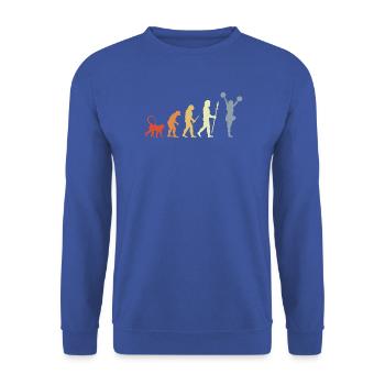 Vintage Cheerleader Evolution - Unisex Pullover - Royalblau - Vorne - Alina (178cm) & Michal (187cm)