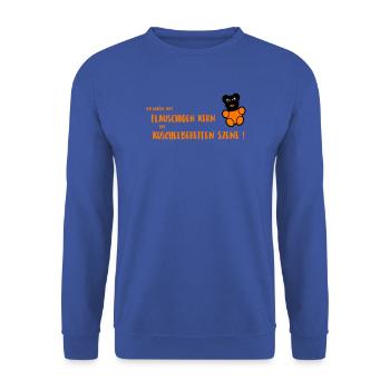 Flauschiger Kern - Unisex Pullover - Royalblau - Vorne - Alina (178cm) & Michal (187cm)