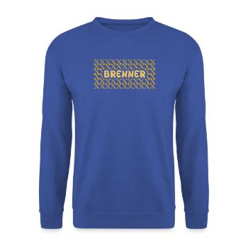 Brenner Gelb Netz Muster - Unisex Pullover - Royalblau - Vorne - Alina (178cm) & Michal (187cm)