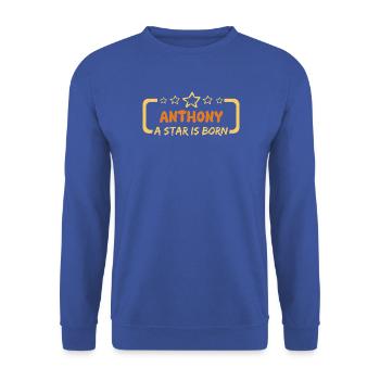 Anthony - Unisex Pullover - Royalblau - Vorne - Alina (178cm) & Michal (187cm)