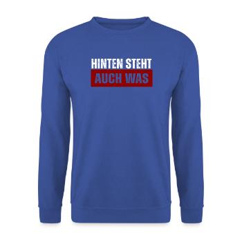 Hinten Steht Auch Was - Unisex Pullover - Royalblau - Vorne - Alina (178cm) & Michal (187cm)