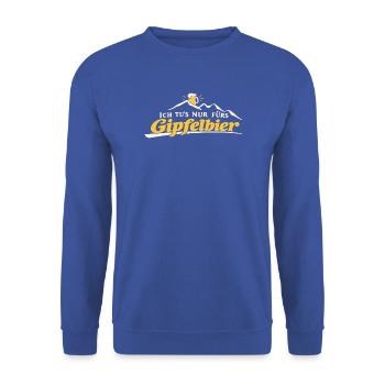 Gipfelbier - Unisex Pullover - Royalblau - Vorne - Alina (178cm) & Michal (187cm)