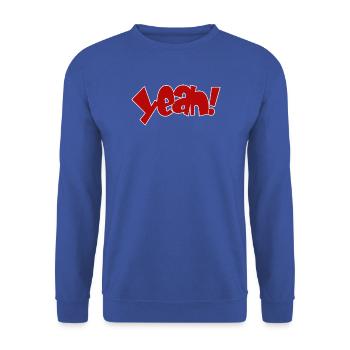 Yeah Cartoon Pop Design - Unisex Pullover - Royalblau - Vorne - Alina (178cm) & Michal (187cm)