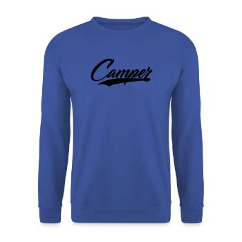 camper camping camp holiday wilderness mountain sticker - Unisex Sweatshirt - royal blue - Front - Alina (178cm) & Michal (187cm)