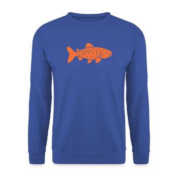 Forelle - Unisex Pullover - Royalblau - Vorne - Alina (178cm) & Michal (187cm)