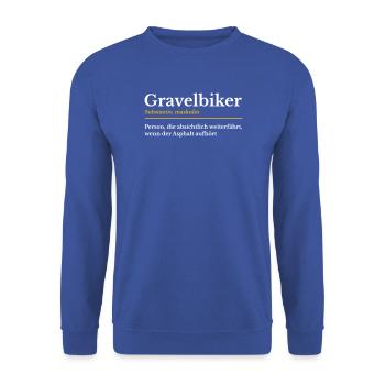 Gravel Bike Gravelbike Radfahrer Definition - Unisex Pullover - Royalblau - Vorne - Alina (178cm) & Michal (187cm)