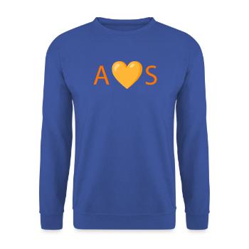 Kühne Herzform mit Schriftzug - Unisex Pullover - Royalblau - Vorne - Alina (178cm) & Michal (187cm)