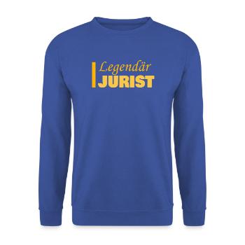 Geschenk für Jurist - Unisex Pullover - Royalblau - Vorne - Alina (178cm) & Michal (187cm)