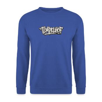Tempelhof Berlin Graffiti Oldschool Hip Hop - Unisex Pullover - Royalblau - Vorne - Alina (178cm) & Michal (187cm)