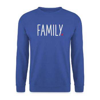 Family mit Herz - Unisex Pullover - Royalblau - Vorne - Alina (178cm) & Michal (187cm)