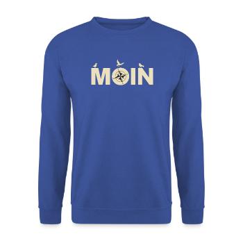 Moin - Unisex Pullover - Royalblau - Vorne - Alina (178cm) & Michal (187cm)