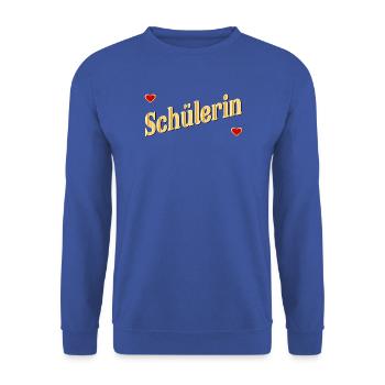 SCHULANFANG TOCHTER SCHULKIND SCHÜLERIN - Unisex Pullover - Royalblau - Vorne - Alina (178cm) & Michal (187cm)