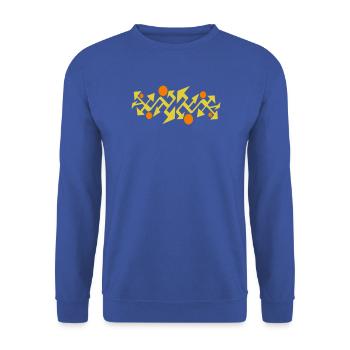 Abstraktes Muster von Cean - Unisex Pullover - Royalblau - Vorne - Alina (178cm) & Michal (187cm)