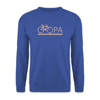 bester Opa Fahrrad Mountainbike Radeln Kritzeln - Unisex Pullover - Royalblau - Vorne - Alina (178cm) & Michal (187cm)