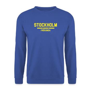 Stockholm Frösunda Logo-Design - Unisex Pullover - Royalblau - Vorne - Alina (178cm) & Michal (187cm)