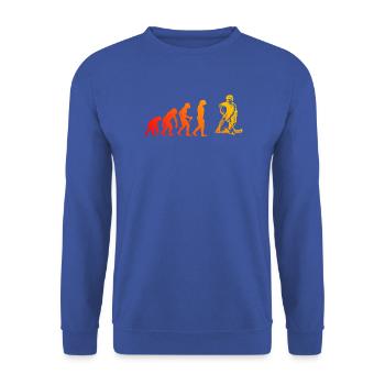 Floorball Stil für jeden Anlass - Unisex Pullover - Royalblau - Vorne - Alina (178cm) & Michal (187cm)