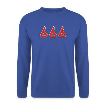 666 - Unisex Pullover - Royalblau - Vorne - Alina (178cm) & Michal (187cm)