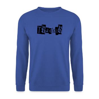trucker truck babe lkw laster road trip transport - Unisex Pullover - Royalblau - Vorne - Alina (178cm) & Michal (187cm)