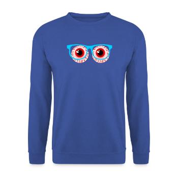 Zwei rote Augäpfel mit Brille Logo Optiker - Unisex Pullover - Royalblau - Vorne - Alina (178cm) & Michal (187cm)