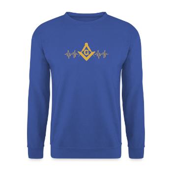 Freimaurer Illuminati - Unisex Pullover - Royalblau - Vorne - Alina (178cm) & Michal (187cm)