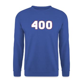 nummer 400 - Unisex Pullover - Royalblau - Vorne - Alina (178cm) & Michal (187cm)