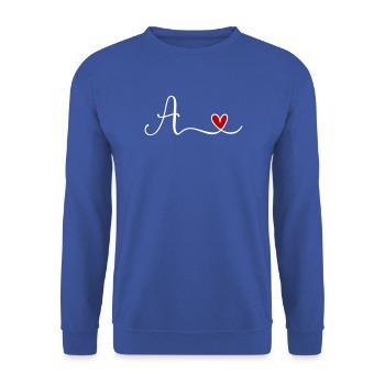 A - Unisex Pullover - Royalblau - Vorne - Alina (178cm) & Michal (187cm)
