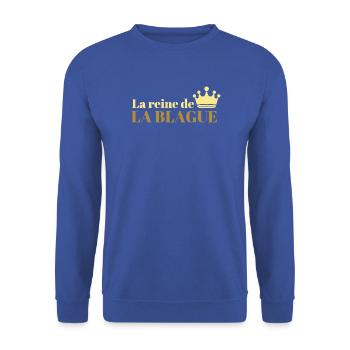Die Königin der Witze - Unisex Pullover - Royalblau - Vorne - Alina (178cm) & Michal (187cm)