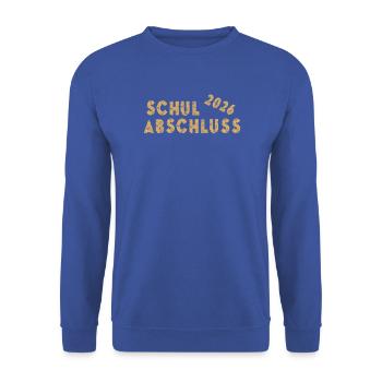 Schulabschluss 2026 - Unisex Pullover - Royalblau - Vorne - Alina (178cm) & Michal (187cm)