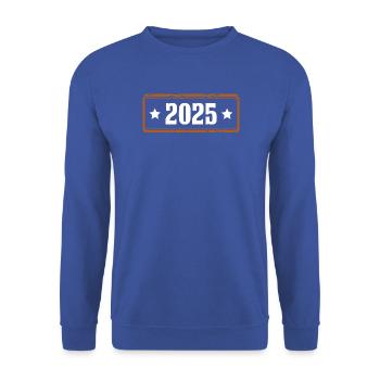 2025 Jahr - Unisex Pullover - Royalblau - Vorne - Alina (178cm) & Michal (187cm)