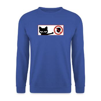 katze, hals Maul - Unisex Pullover - Royalblau - Vorne - Alina (178cm) & Michal (187cm)