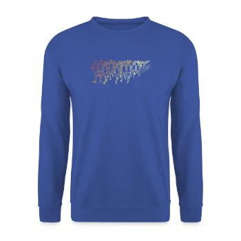 Läufer Retro-Stil - Unisex Pullover - Royalblau - Vorne - Alina (178cm) & Michal (187cm)