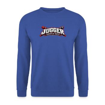 Jugger Teamlogo Banner RotSchwarz - Unisex Pullover - Royalblau - Vorne - Alina (178cm) & Michal (187cm)