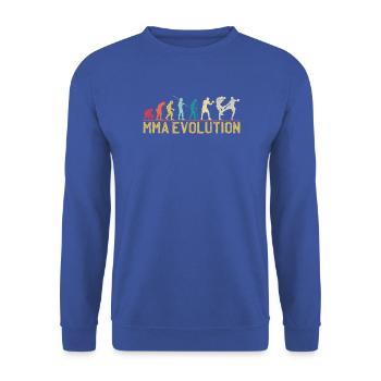 MMA Evolution Silhouette Design - Unisex Pullover - Royalblau - Vorne - Alina (178cm) & Michal (187cm)
