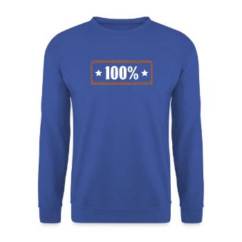 100% Prozent - Unisex Pullover - Royalblau - Vorne - Alina (178cm) & Michal (187cm)