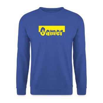 Gamer - Unisex Pullover - Royalblau - Vorne - Alina (178cm) & Michal (187cm)